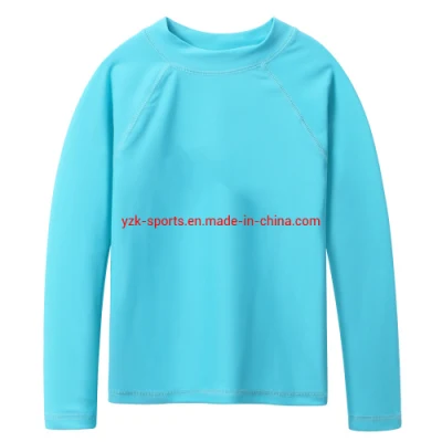 Spandex Polyester Upf + bébé de haute qualité à manches longues UV enfants Rash Guard