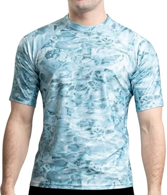 Chemise de soleil Rash Guard pour hommes : haut de bain à manches courtes Rashguard pour hommes